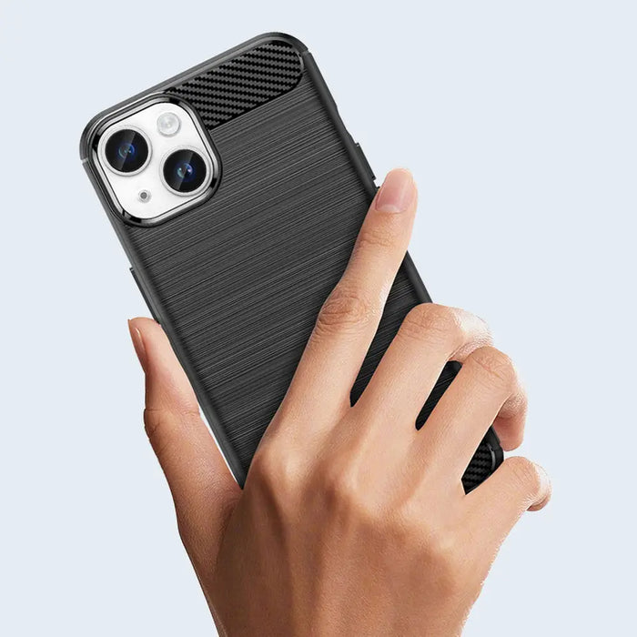 Carbon Case for iPhone 14 Plus flexible gel back cover black - Cell phone cases and covers<<<HurtelXML