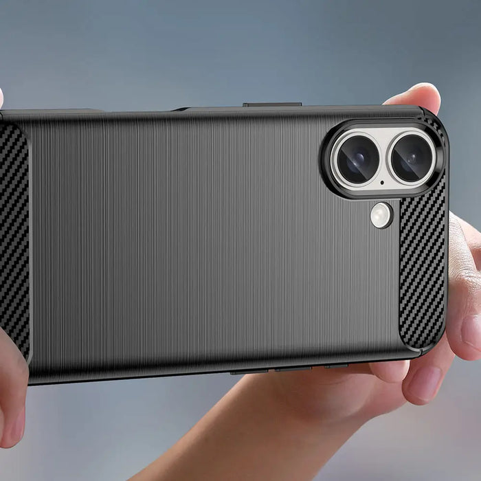 Carbon Case for iPhone 16 Plus Silicone Case - Black - Cell phone cases and covers<<<HurtelXML