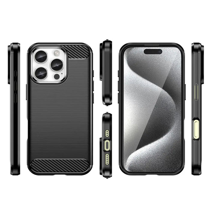 Carbon Case for iPhone 16 Pro - Black - Cell phone cases and covers<<<HurtelXML