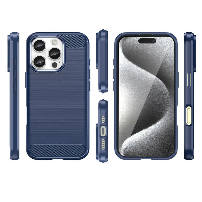 Carbon Case for iPhone 16 Pro - Blue - Cell phone cases and covers<<<HurtelXML