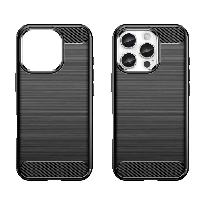 Carbon Case for iPhone 16 Pro Max Silicone Case - Black - Cell phone cases and covers<<<HurtelXML