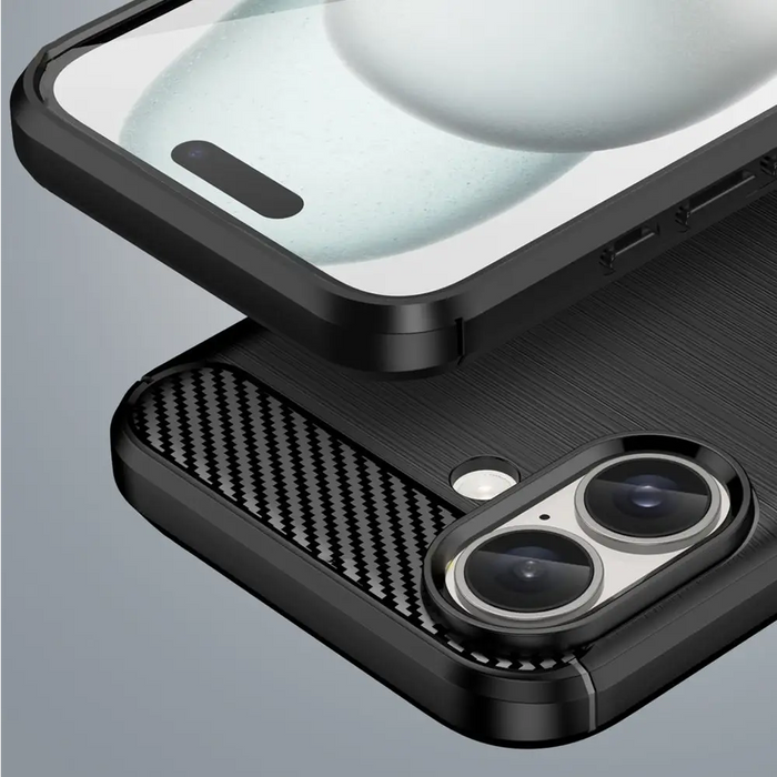 Carbon Case for iPhone 16 Silicone Case - Black - Cell phone cases and covers<<<HurtelXML