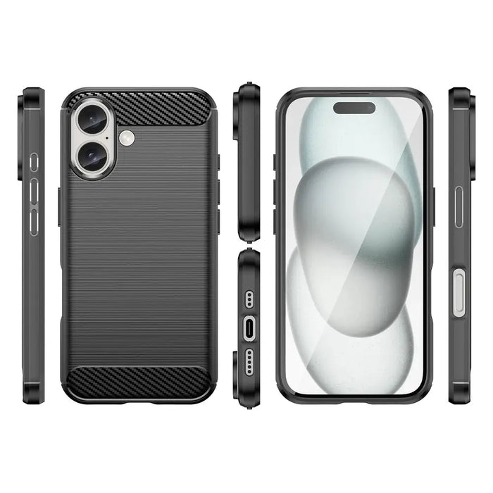 Carbon Case for iPhone 16 Silicone Case - Black - Cell phone cases and covers<<<HurtelXML