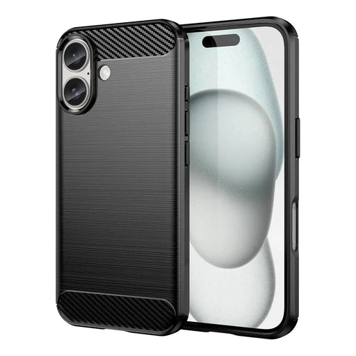 Carbon Case for iPhone 16 Silicone Case - Black - Cell phone cases and covers<<<HurtelXML