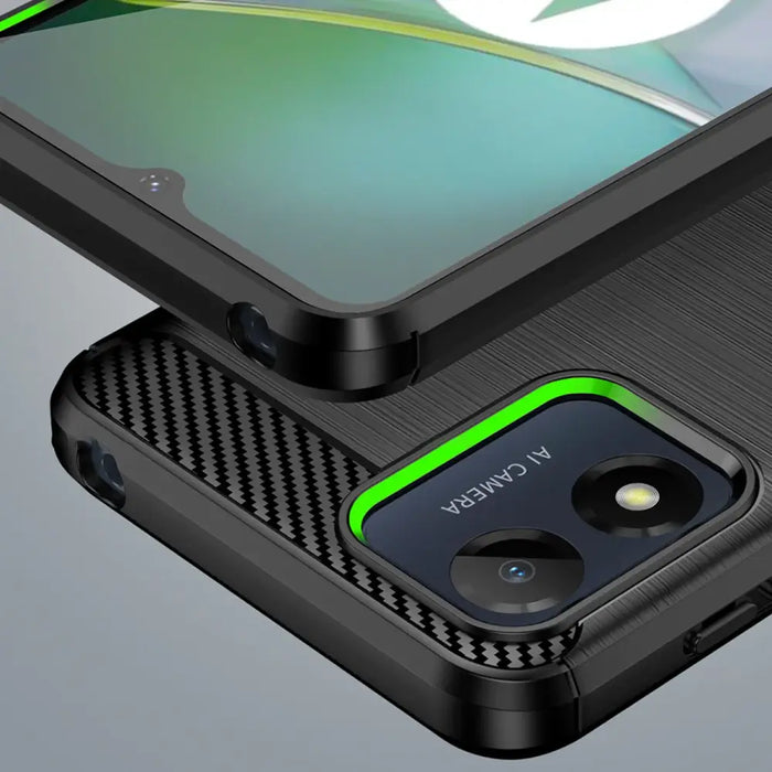 Carbon Case for Motorola Moto E13 flexible silicone carbon cover black - Cell phone cases and covers<<<HurtelXML