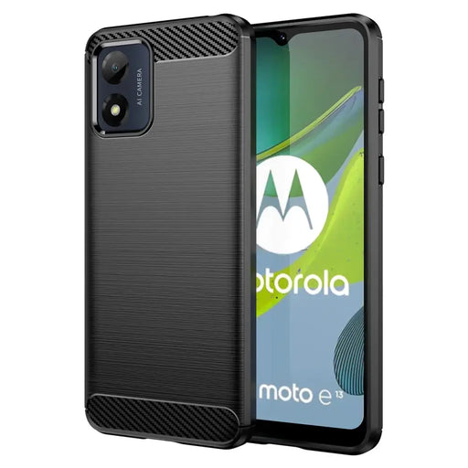 Carbon Case for Motorola Moto E13 flexible silicone carbon cover black - Cell phone cases and covers<<<HurtelXML