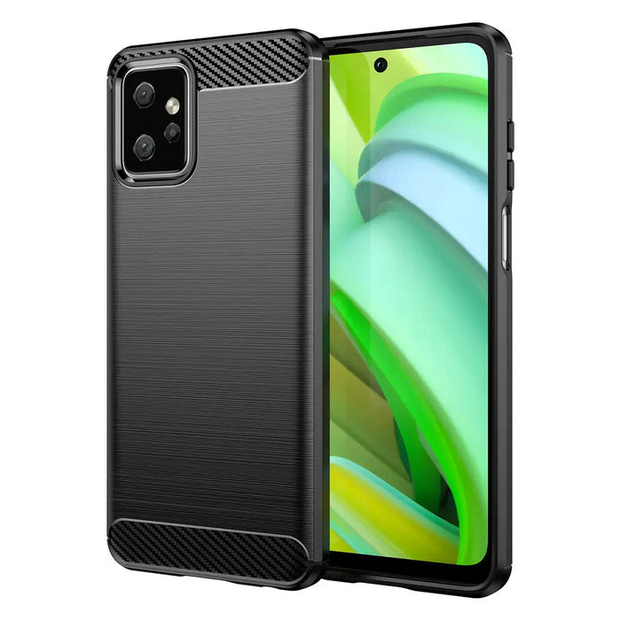 Carbon Case for Motorola Moto G Power 2023 flexible silicone carbon cover black - Cell phone cases