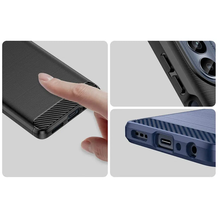 Carbon Case for Motorola Moto G62 5G flexible silicone carbon cover black - Cell phone cases and covers<<<HurtelXML