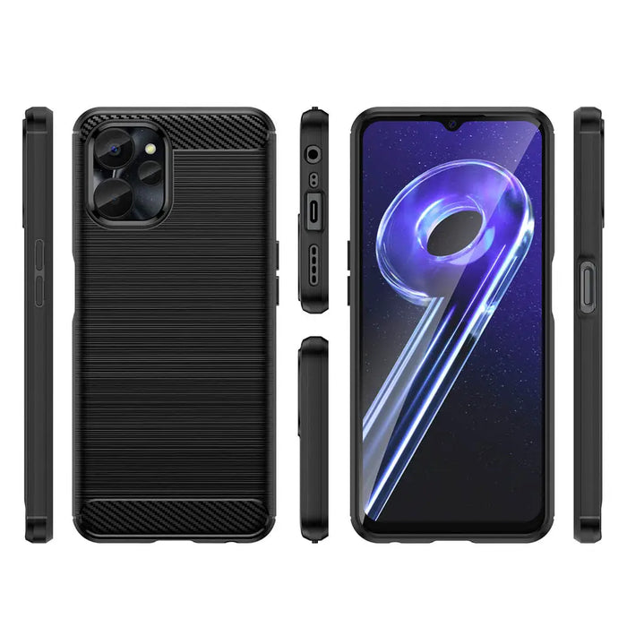 Carbon Case for Realme 10 5G / Realme 9i 5G Flexible Silicone Carbon Cover Black - Cell phone cases
