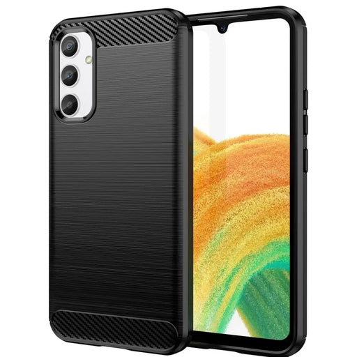 Carbon Case case for Samsung Galaxy A34 5G flexible silicone carbon cover black - Cell phone cases