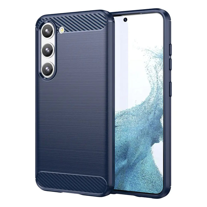 Carbon Case for Samsung Galaxy S23+ flexible silicone carbon cover blue - Cell phone cases and covers<<<HurtelXML