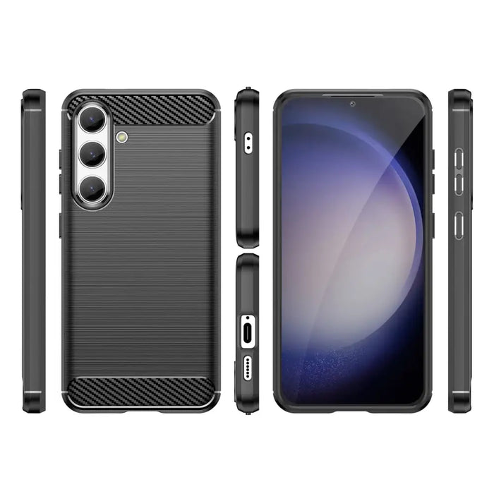 Carbon Case for Samsung Galaxy S24 Flexible Silicone Carbon Cover - Black - Cell phone cases and covers<<<HurtelXML