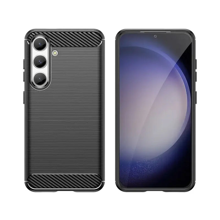 Carbon Case for Samsung Galaxy S24 Flexible Silicone Carbon Cover - Black - Cell phone cases and covers<<<HurtelXML