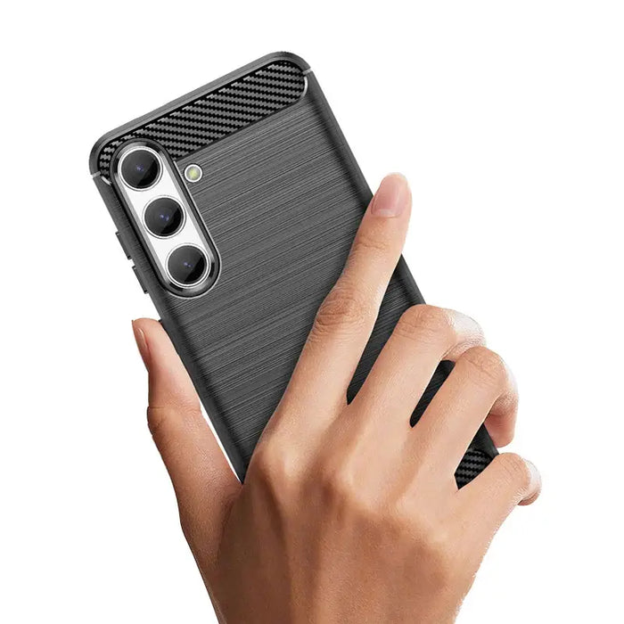 Carbon Case for Samsung Galaxy S24 Flexible Silicone Carbon Cover - Black - Cell phone cases and covers<<<HurtelXML