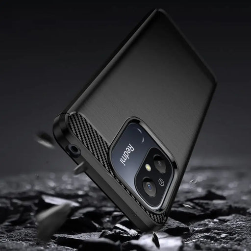 Carbon Case for Xiaomi Redmi 11A / Poco C55 / Redmi 12C Flexible Silicone Carbon Cover Black - Cell phone cases