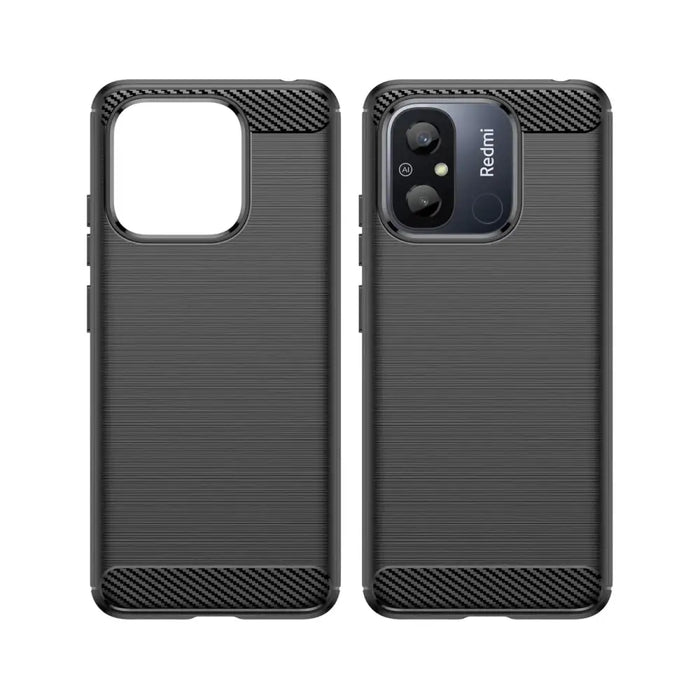 Carbon Case for Xiaomi Redmi 11A / Poco C55 / Redmi 12C Flexible Silicone Carbon Cover Black - Cell phone cases