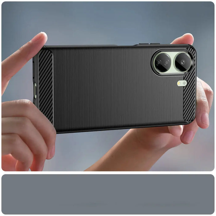 Carbon Case for Xiaomi Redmi 13c Flexible Silicone Carbon Cover - Black - Cell phone cases and covers<<<HurtelXML