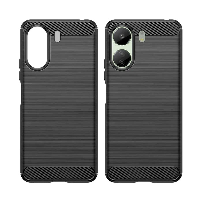 Carbon Case for Xiaomi Redmi 13c Flexible Silicone Carbon Cover - Black - Cell phone cases and covers<<<HurtelXML