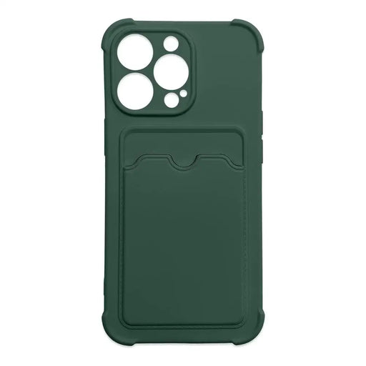 Card Armor Case Pouch Cover For iPhone 13 Mini Card Wallet Silicone Air Bag Armor Green - Cell phone cases