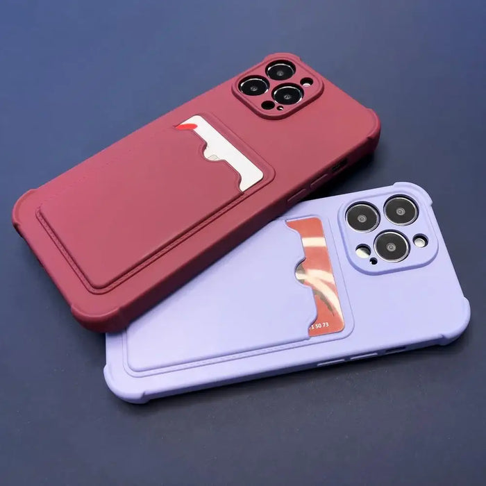Card Armor Case Pouch Cover For iPhone 13 Mini Card Wallet Silicone Air Bag Armor Green - Cell phone cases