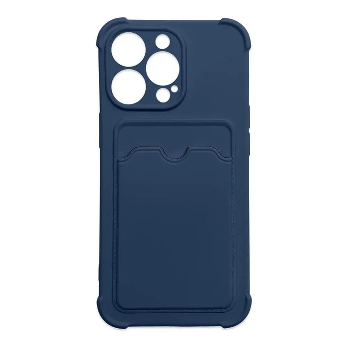 Card Armor Case Pouch Cover for iPhone 13 Mini Card Wallet Silicone Air Bag Armor Case Navy Blue - Cell phone cases