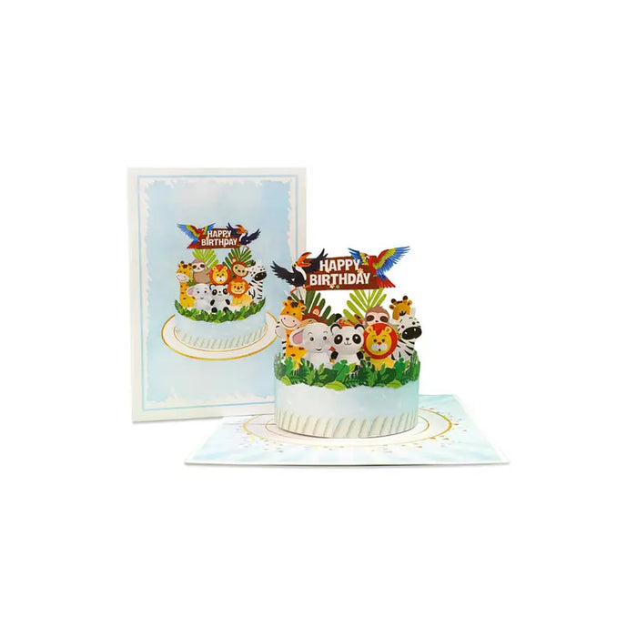 CARD CAKE WITH ANIMALS POP-UP ’CAKE WITH ANIMALS’ KIRIORI 10740 - Парти артикули<<<Декорации<<<Мебели и