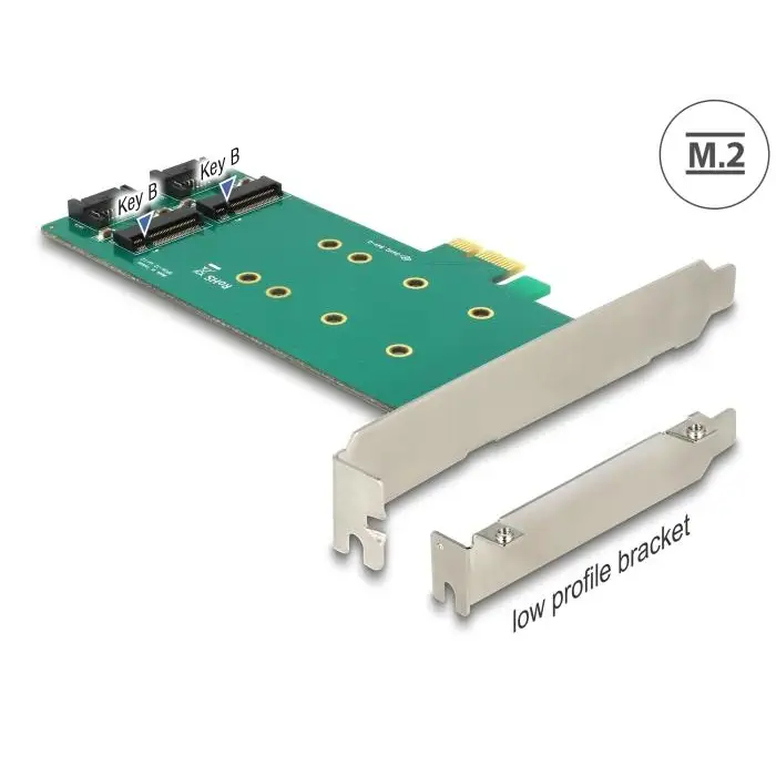 Card Delock PCI Express x1 - 2 x internal M.2 Key B 110 mm - Входно-изходни контролери<<<Компютърни компоненти<<<ValiAPI