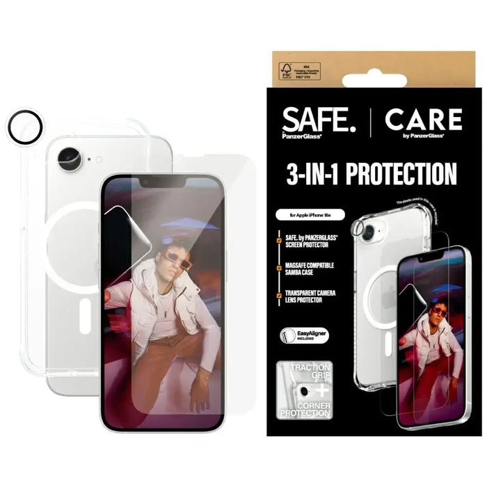 CARE by PanzerGlass Fashion 3in1 Protective Set Case + Glass + Lens for iPhone 16e - transparent - Cell phone cases
