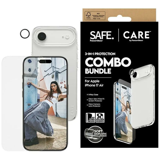 CARE by PanzerGlass Fashionable Combo 3in1 Protective Set Case + Glass + Lens for iPhone Air - Cell phone cases