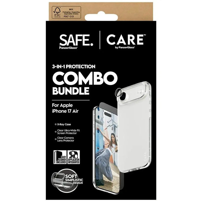 CARE by PanzerGlass Fashionable Combo 3in1 Protective Set Case + Glass + Lens for iPhone Air - Cell phone cases
