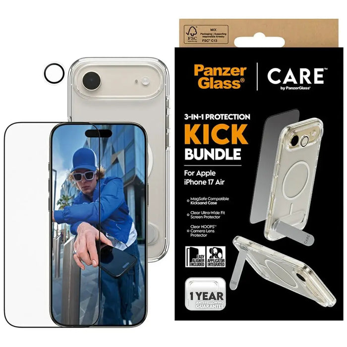 CARE by PanzerGlass Feature Kick 3in1 Case + Glass + Lens for iPhone Air - Cell phone cases and covers<<<HurtelXML