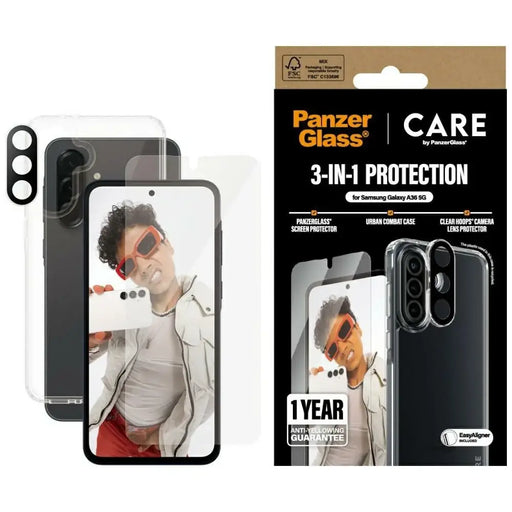 CARE by PanzerGlass Flagship 3in1 Case + Glass + Lens for Samsung Galaxy A36 5G - transparent - Cell phone cases