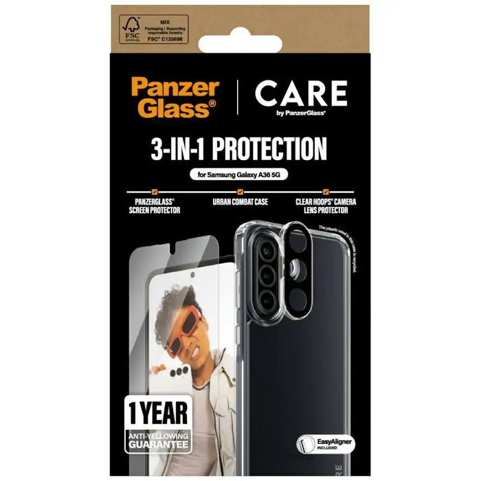 CARE by PanzerGlass Flagship 3in1 Case + Glass + Lens for Samsung Galaxy A36 5G - transparent - Cell phone cases