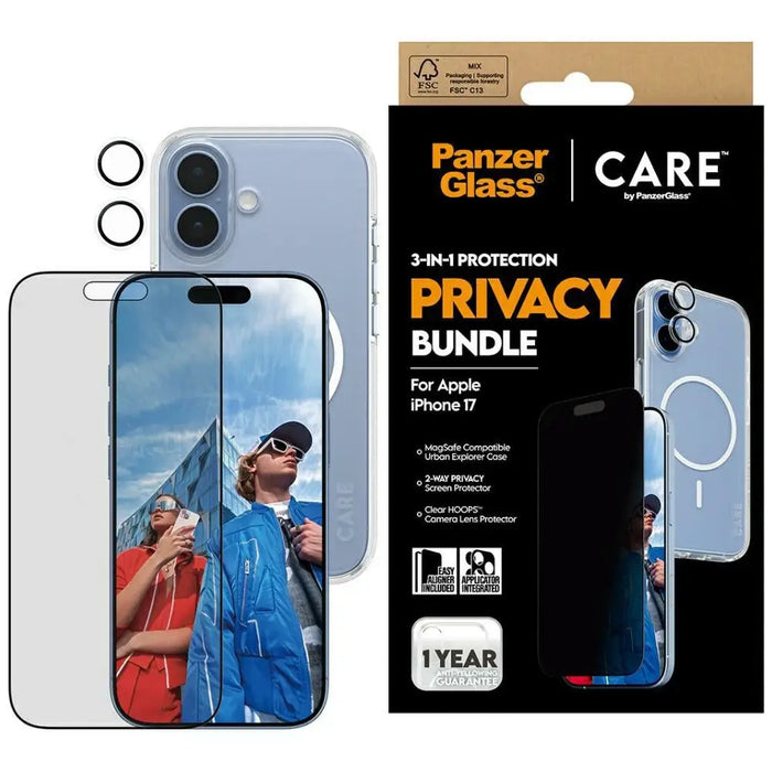 CARE by PanzerGlass Flagship Privacy 3-in-1 Case + Privacy Glass + Lens for iPhone 17 - Cell phone cases