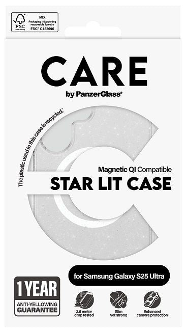 CARE by PanzerGlass Flagship Urban Combat StarLight White QI Case for Samsung Galaxy S25 Ultra - Transparent