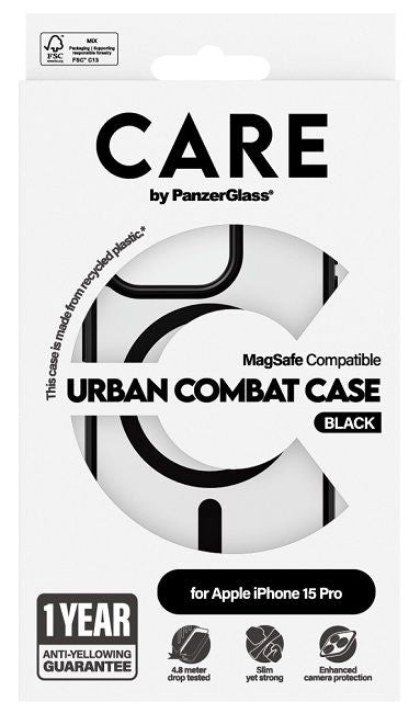 CARE by PanzerGlass Urban Combat Case MagSafe for iPhone 15 Pro - Black
