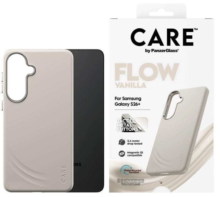 CARE by PanzerGlass Flow Vanilla Qi Case for Samsung Galaxy S26+ - Beige