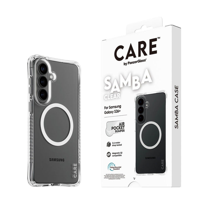 CARE by PanzerGlass Samba Transparent Qi Case for Samsung Galaxy S26+ - Transparent