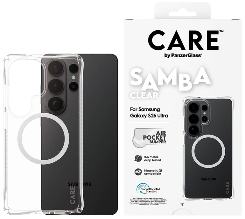 CARE by PanzerGlass Samba Transparent Qi Case for Samsung Galaxy S26 Ultra - Transparent