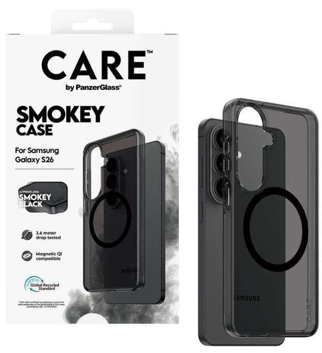 CARE by PanzerGlass Urban Explorer Smokey Case w. Black Qi for Samsung Galaxy S26 Ultra - Black