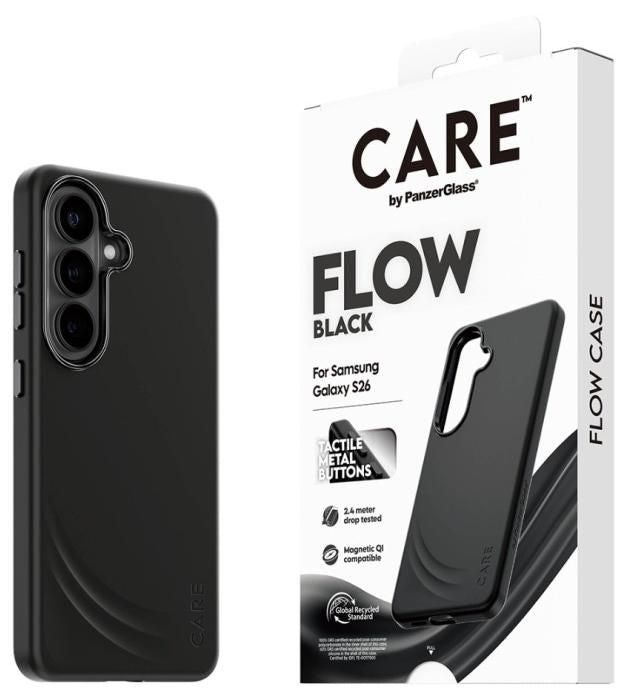 CARE by PanzerGlass Flow Black QI Case for Samsung Galaxy S26 - Black