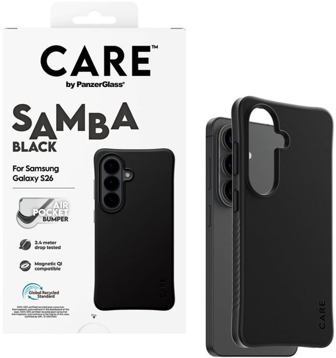 CARE by PanzerGlass Samba Black Qi Case for Samsung Galaxy S26 - Black