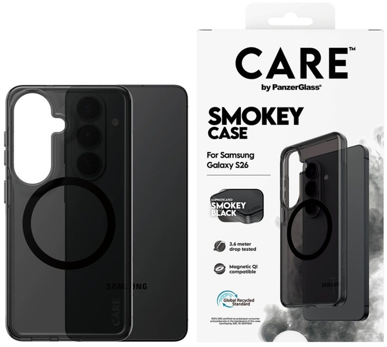 CARE by PanzerGlass Urban Explorer Smokey Case w. Black Qi for Samsung Galaxy S26 - Black