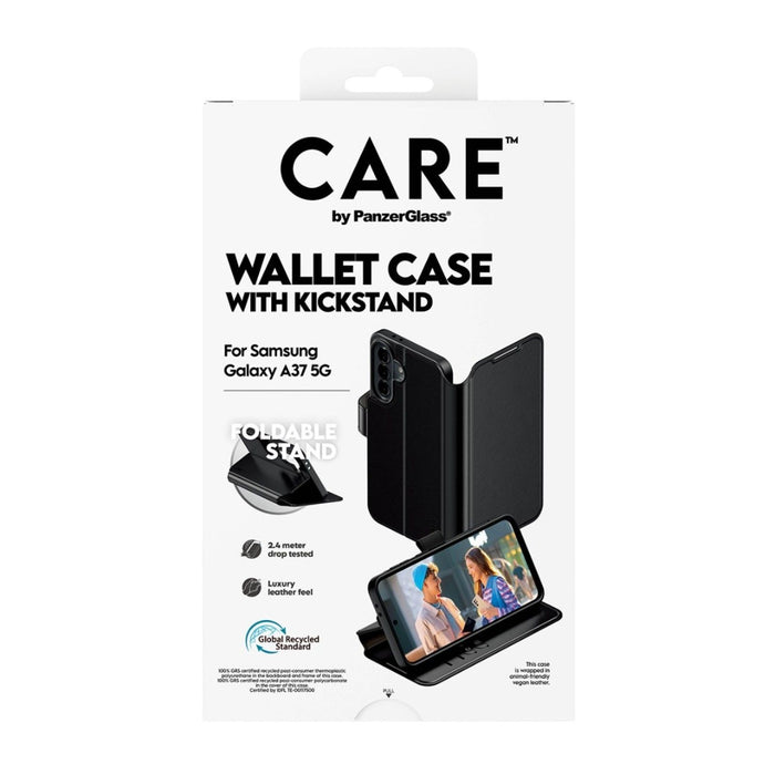 CARE by PanzerGlass Feature Wallet Kickstand Case for Samsung Galaxy A37 - Black