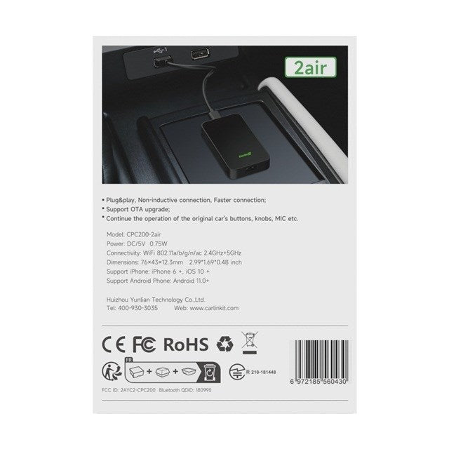CarlinKit 5.0 2AIR CPC200-2air Wireless adapter Black