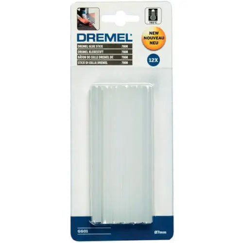 CARTRIDGES FOR HOT GLUING 12 PCS TRANSPARENT F 7 X 100 MM DREMEL - Патрони топло лепене<<<Консумативи за