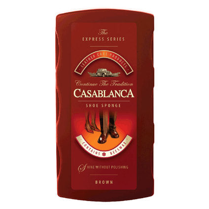 LARGE SHOE POLISHING SPONGE BROWN CASABLANCA