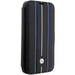 Case BMW BMBKP14X22RVSK iPhone 14 Pro Max 6.7’’ black/black bookcase Leather Stamp Blue Lines - Cell phone cases