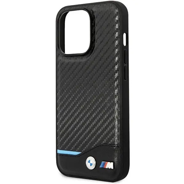 Case BMW BMHCP13L22NBCK iPhone 13 Pro / 13 6.1’’ black/black hardcase Leather Carbon - Cell phone cases