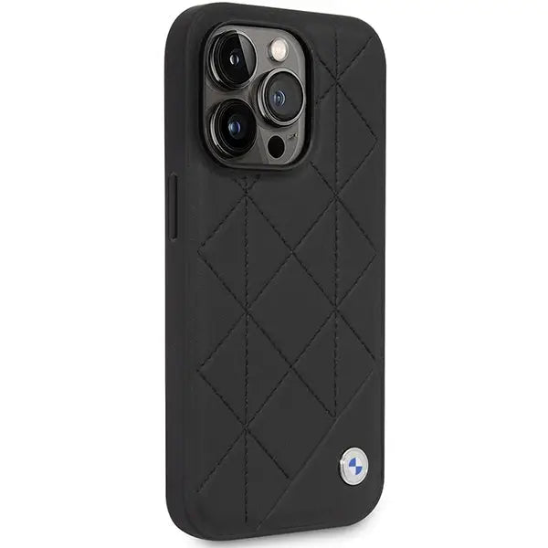 Case BMW BMHCP14L22RQDK iPhone 14 Pro 6.1’’ black/black Leather Quilted - Cell phone cases and covers<<<HurtelXML